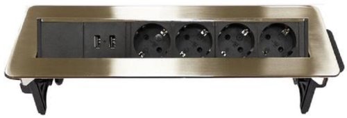 Розетка встраеваемая полуавтоматическая Mebax 47 4-м.+2xUSB 319х93мм серый металлик фото Розетка встраеваемая полуавтоматическая Mebax 47 4-м.+2xUSB 319х93мм серый металлик картинка